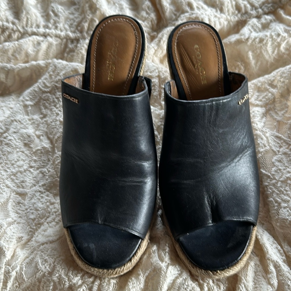 Coach size 6 leather wedges